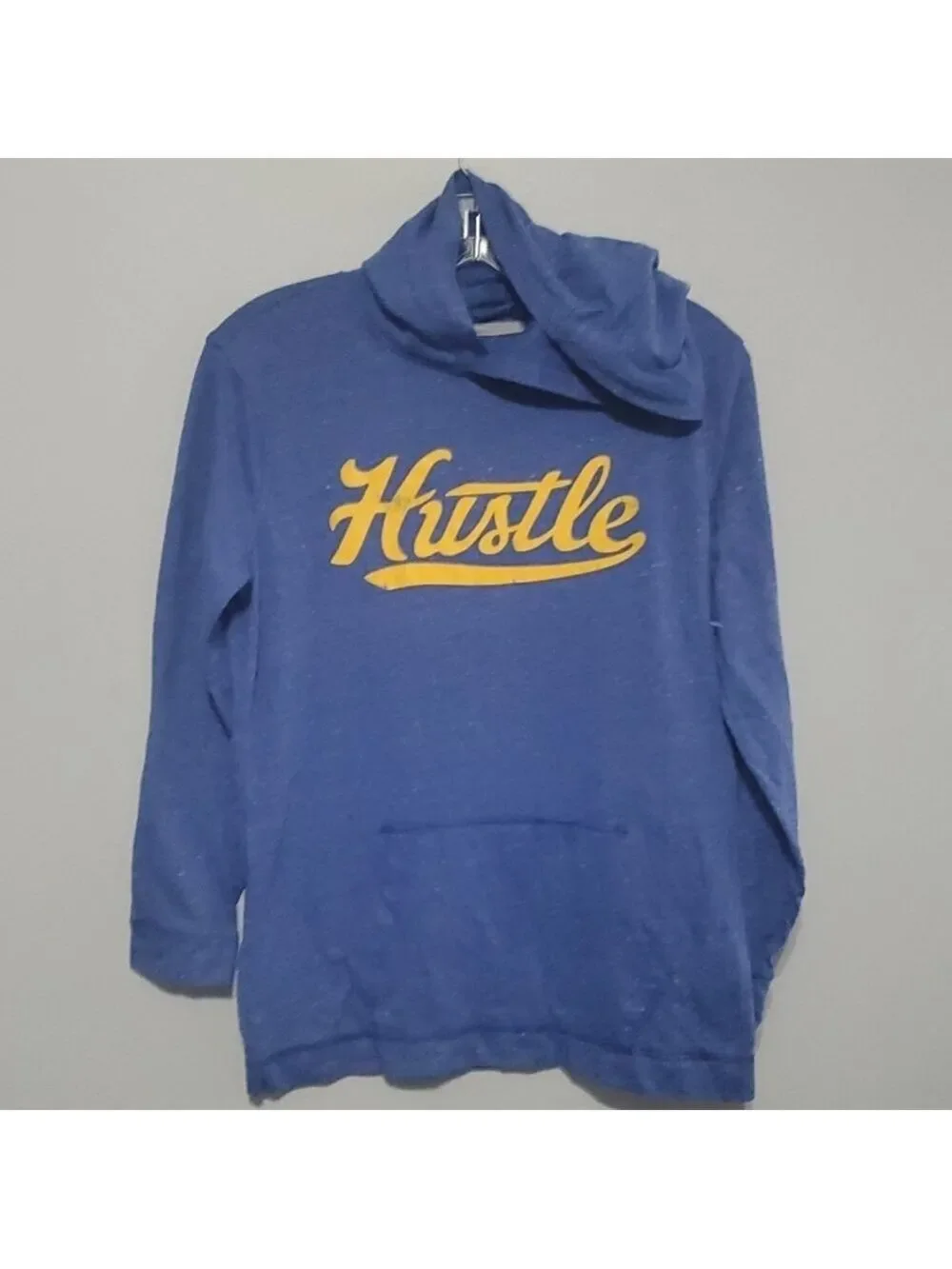 Old Navy Hoodie Pullover Hustle blue yellow lightweight boys size XL 14 - 16